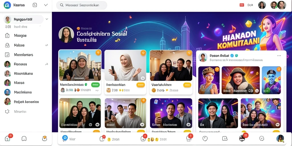 Tampilan utama yang menarik dengan menu navigasi sederhana.
