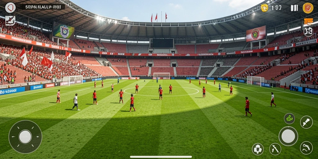 Tampilan permainan yang menarik dan berwarna.
